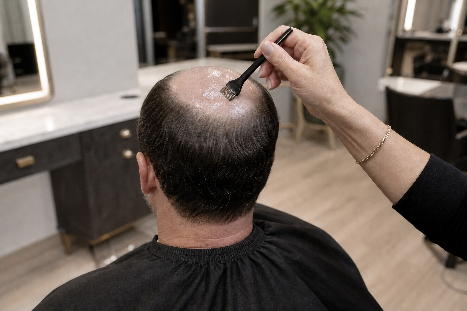 Hair system fitting example
