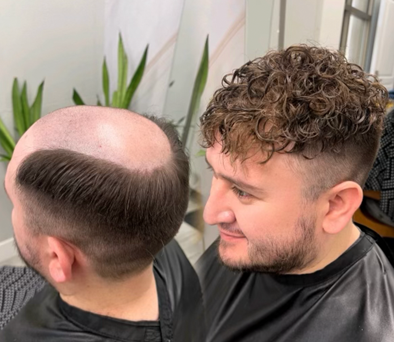 Curly hair system style example
