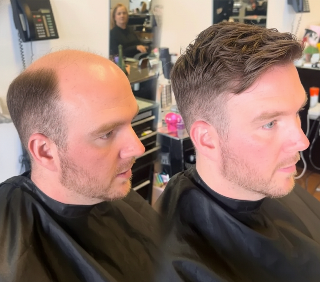 Non-surgical hair system style example